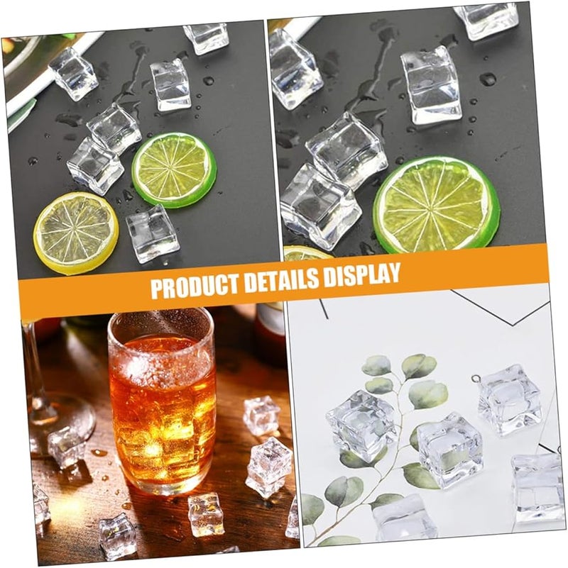 40 Pcs Clear Acrylic Decorative Cubes Irregular Shape Reusable for Home and Bar Decor - Image 4